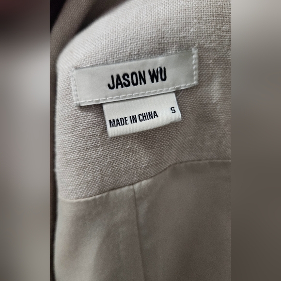 JASON WU Cropped Linen Blend Single Button Braided Detail Blazer/top. Size Small - Picture 5 of 16
